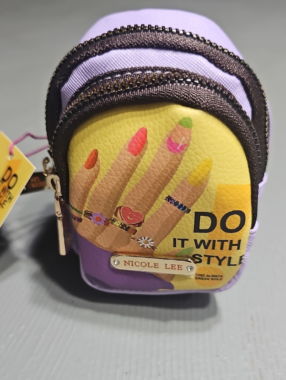 Nicole Lee Mini Zop Backpack Coin Purse Bag Charm Keychain NWT Vibrant Colors